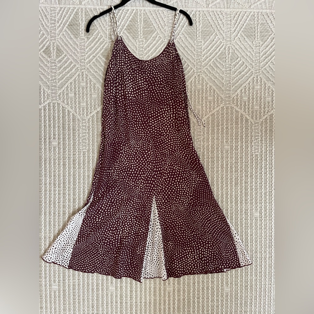 Rag and Bone Didre Polka Dot Slip Dress Sz XS Maroon/White